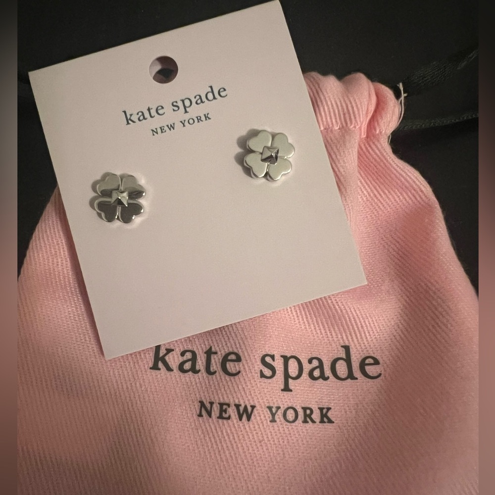 Kate Spade “Spades and Studs” Silver Stud Earrings NEW